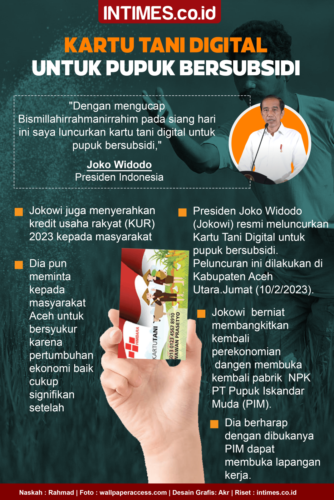 Kartu Tani Digital untuk Pupuk Bersubsidi | INTIMES.co.id