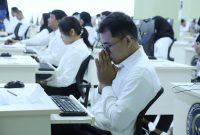 Suasana SKD CPNS di Kantor BKN Pusat, Jakarta, Kamis (17/10).