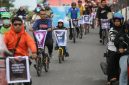Gowes bersama jurnalis Aceh memperingati Hari Buruh Internasional. Foto: Ist
