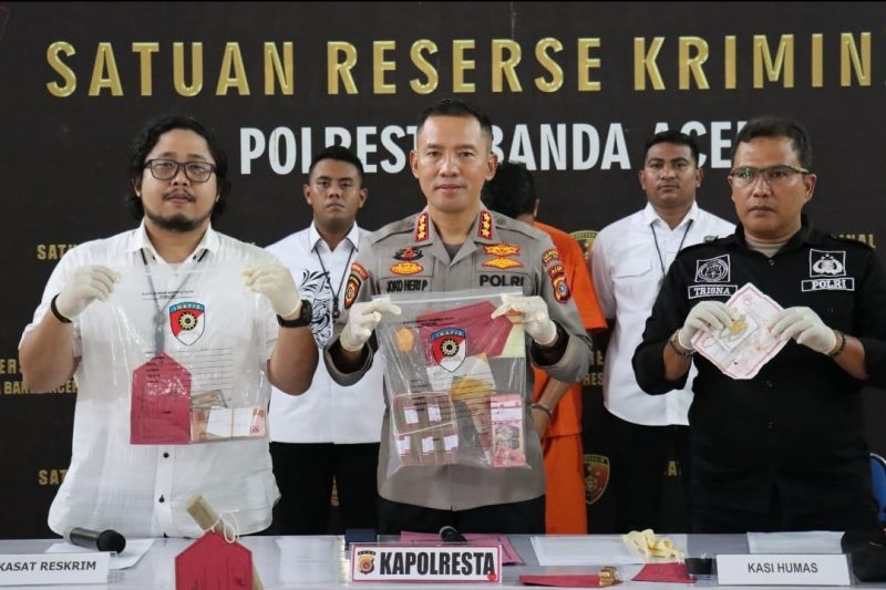 Konferensi pers Polresta Banda Aceh. Foto: Humas Polresta